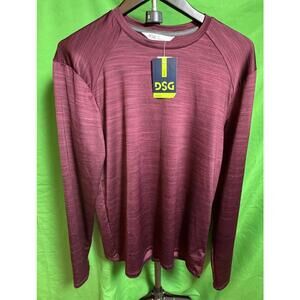 DSG Movement Long Sleeve Shirt Burgundy Single Dye Activewear Men's S  NWT! NEW!